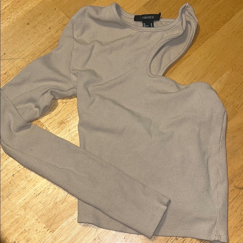 Forever 21 Taupe One-Shoulder Top